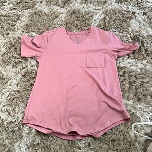 Zyia Pink Pocket Go To V T-shirt
